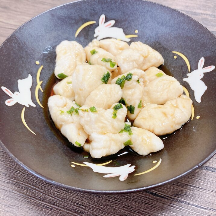 プルプルささみの水晶鶏〜簡単手作りポン酢